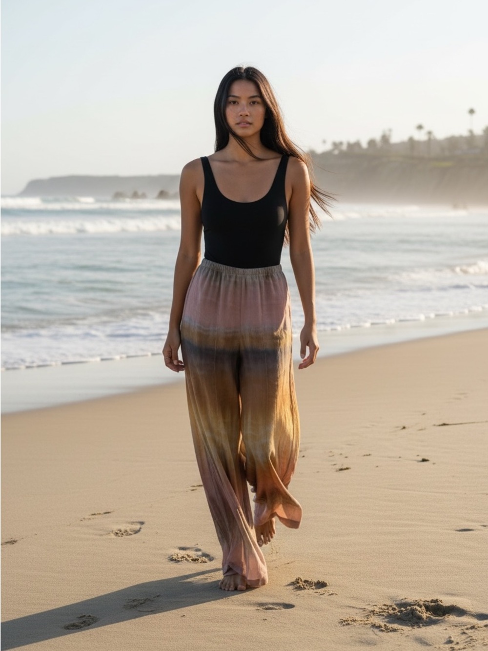 BSL Women's Ombre Wide-Leg Bikini Cover up